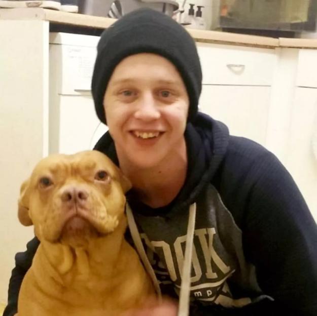 Johnny Robbins with his dog.