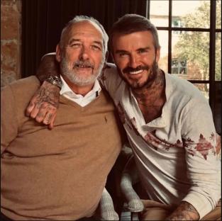 David Beckham and his father, Ted Beckham.