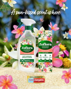 Zoflora Golden Sands limited edition disinfectant cleaner advertisement.