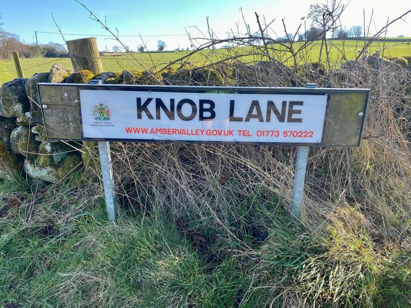 We live on Knob Lane – jokers love posing next to our street sign but then the same thing keeps happening