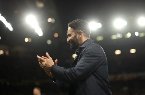 Ruben Amorim, Manchester United manager, applauding.