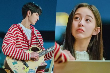 Ha Yoo Joon And Park Ji Hu’s Musical Bond Deepens In A Moonlit Jam Session In “Spring Of Youth”