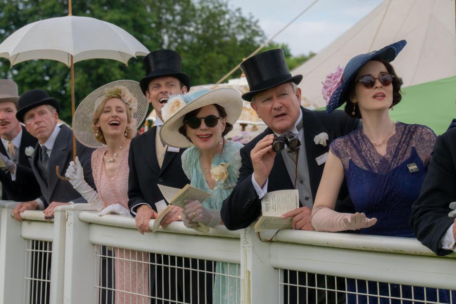Downton Abbey cast at a horse race.