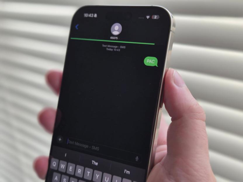 Smartphone displaying a text message conversation.