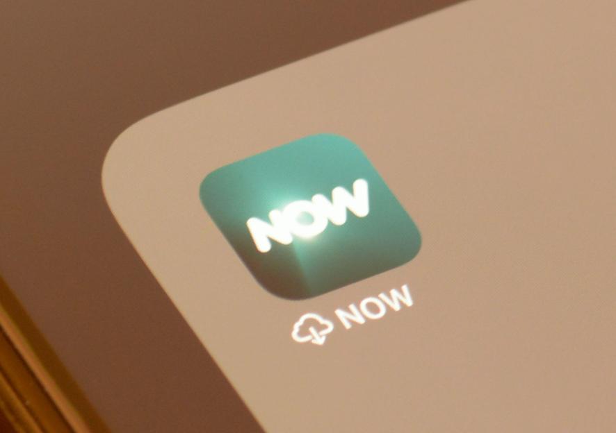 NOW TV streaming app on a smartphone.