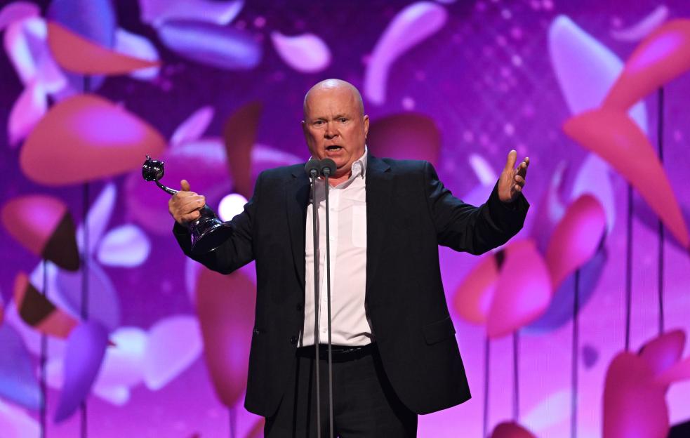 Steve McFadden accepting a Serial Drama Performance award.