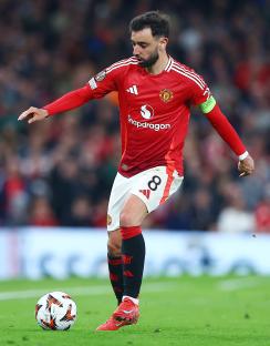 Bruno Fernandes of Manchester United playing soccer.