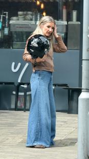 Helen Skelton and Gethin Jones leaving a cafe in Manchester.