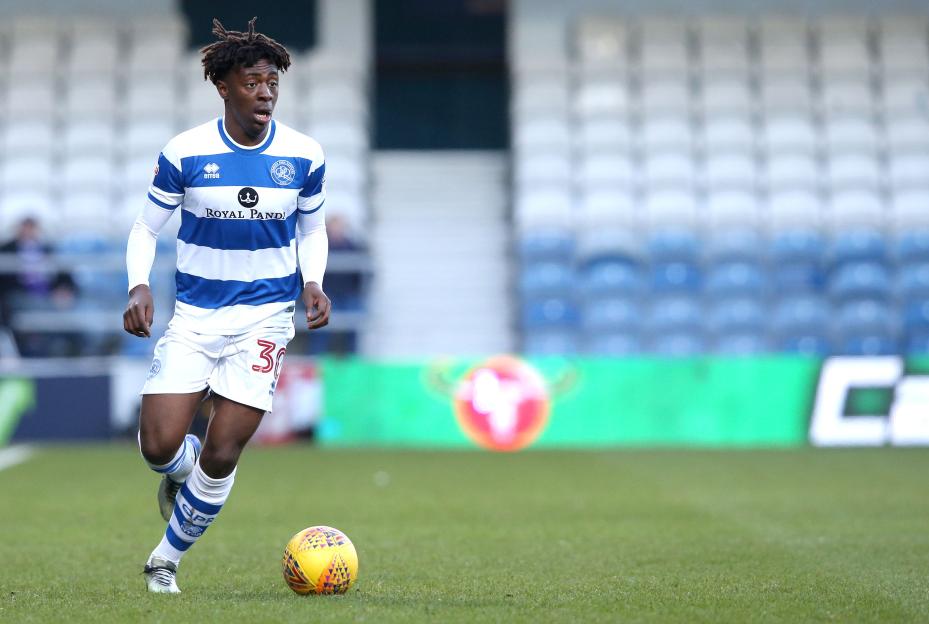 Eberechi Eze of QPR playing soccer.