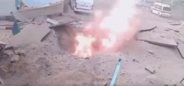 Aftermath of an explosion.