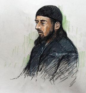 Court sketch of Haroon Aswat.