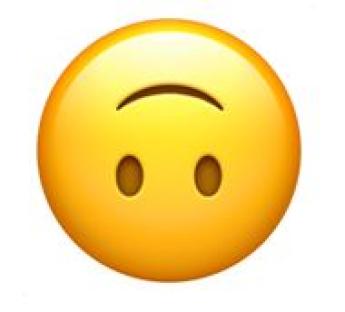 Upside-down smiley face emoji.