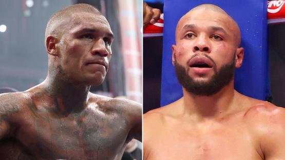 Chris Eubank Jr and Conor Benn reunited in hospital… with pair awkwardly sitting two beds apart after gruelling fight