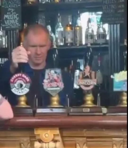 Man Utd and England legend spotted pouring pints behind bar in pub leaving locals stunned