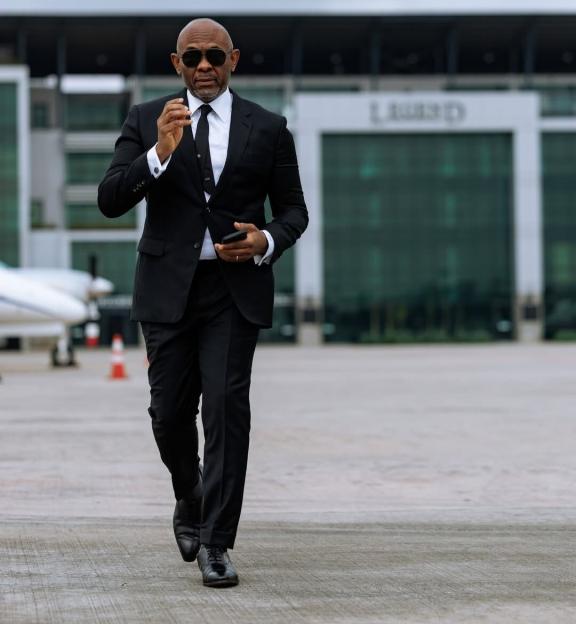 Tony Elumelu Makes a Black & White Suit Look Like a Power Move