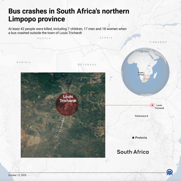 Bus crashes in South Africa's northern Limpopo province