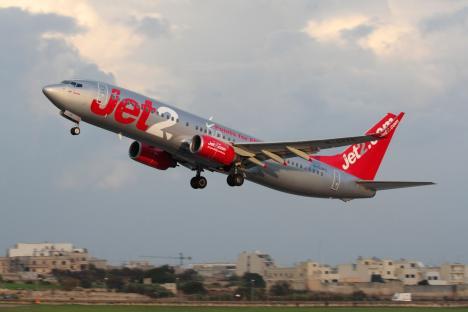 Jet2 Boeing 737 airliner landing.