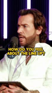 Sam Thompson speaking into a microphone, text overlay reads