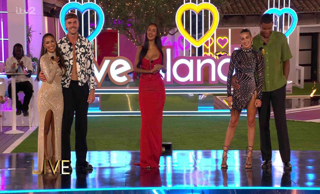 Love Island winners announced on stage.