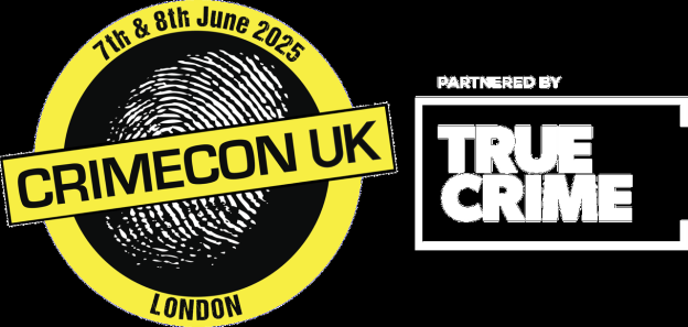 CrimeCon UK London logo and True Crime partner logo.