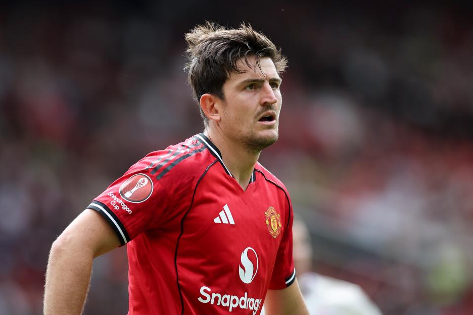 Harry Maguire of Manchester United in a pre-season friendly match.