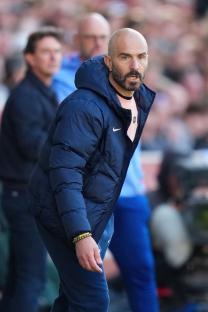Enzo Maresca, Chelsea manager, at a Premier League football match.
