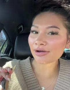 Woman in a car discussing mistakes clients make before bikini wax appointments.