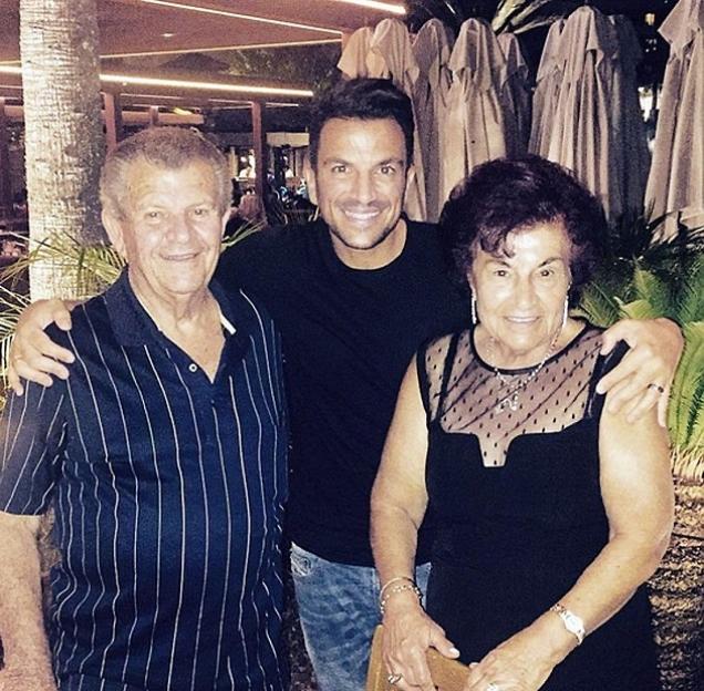 Peter Andre with his parents.