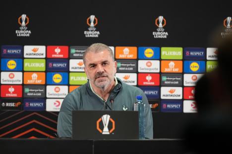 Ange Postecoglou, Tottenham Hotspur manager, at a press conference.