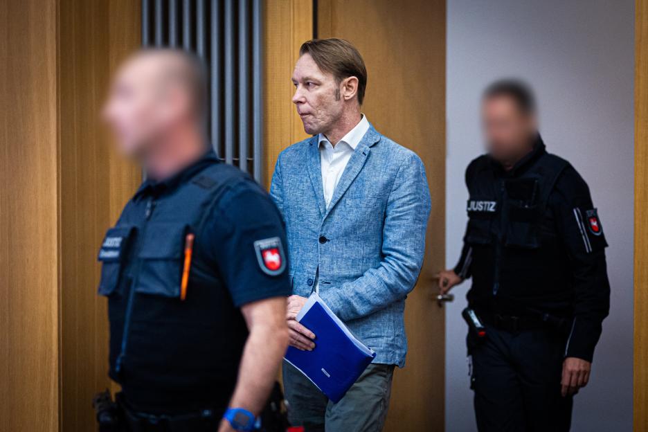 Christian Brueckner at his trial in Braunschweig, Germany.