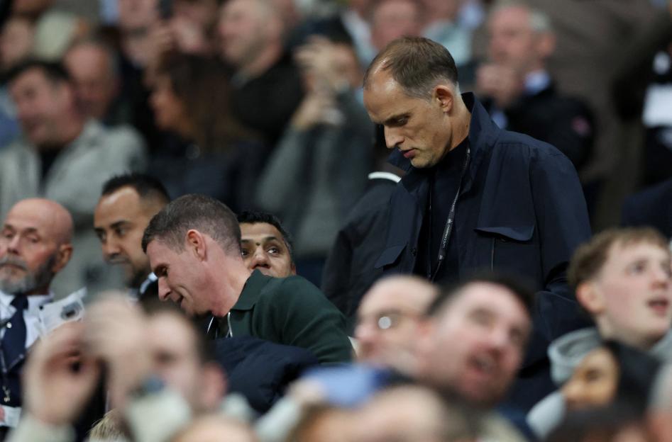 England manager Thomas Tuchel in the stands before the match.