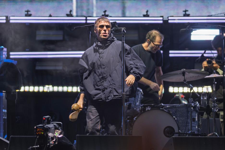 Liam Gallagher performing at the Oasis '25 World Tour at Marvel Stadium Melbourne.