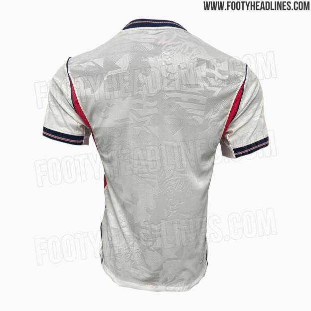 Back view of the England 2026 World Cup home jersey.
