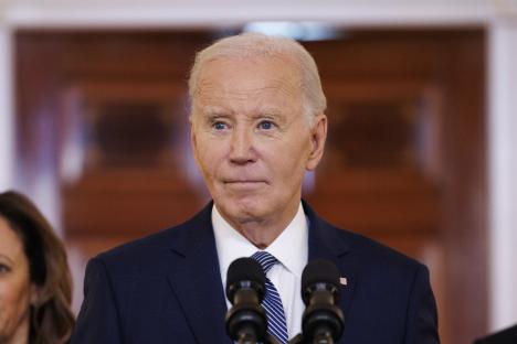 President Biden speaking at a press conference.