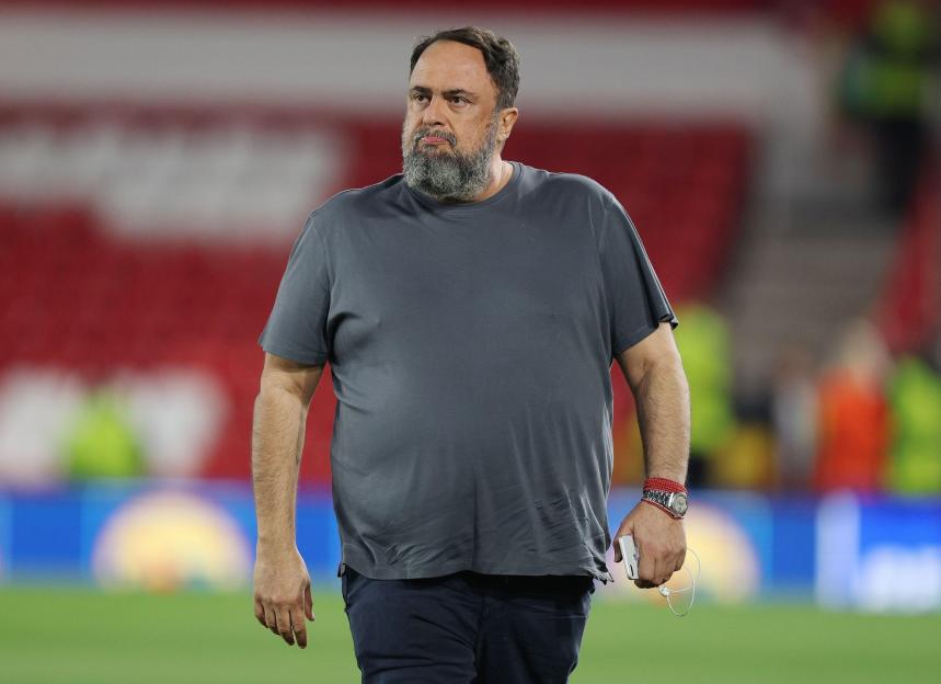 Evangelos Marinakis during the Nottingham Forest vs FC Midtjylland UEFA Europa League match.