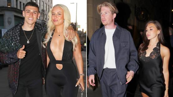 Foden’s girlfriend Rebecca goes braless in revealing outfit as she steals show at De Bruyne’s Man City leaving party