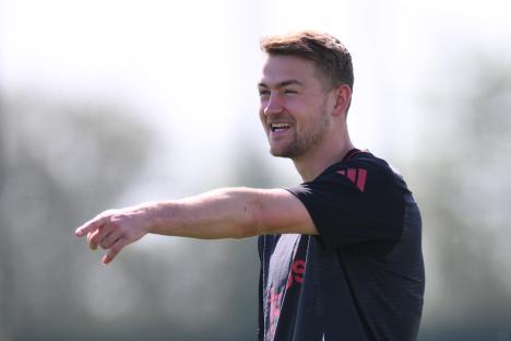 Matthijs de Ligt of Manchester United at a training session.