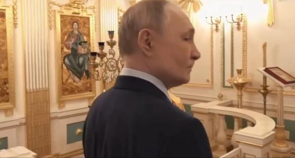 Putin shows off home chapel and favourite drink in bizarre Kremlin tour… and admits he ‘fights urge to punch people’