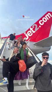 Passengers disembarking a Jet2.com plane in Ibiza.