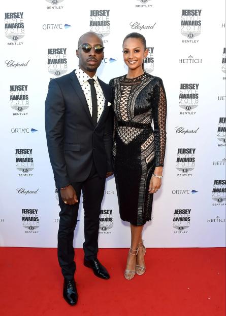 Alesha Dixon and her husband at the Jersey Style Awards.