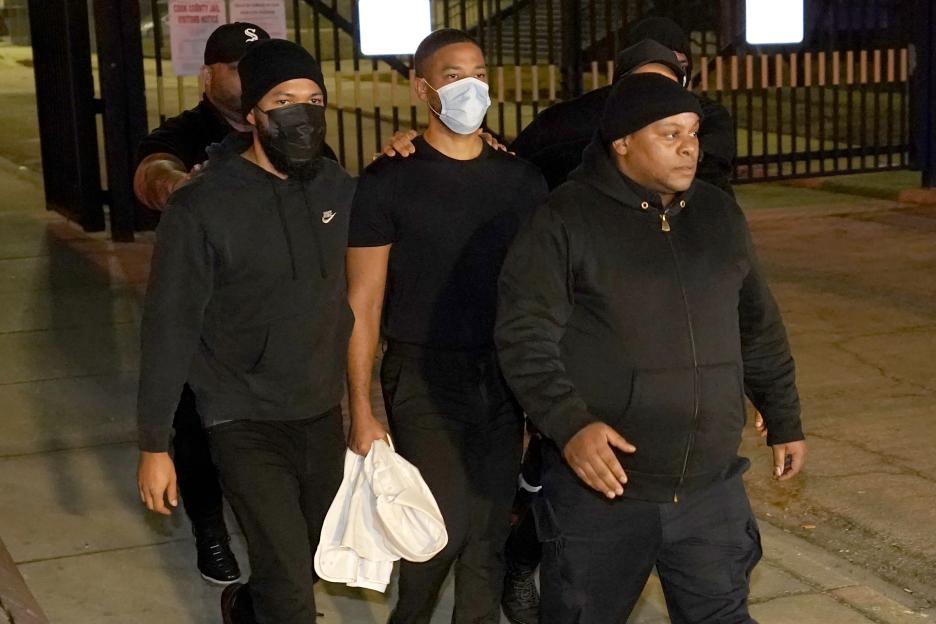 Jussie Smollett leaving Cook County Jail.