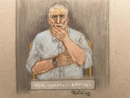 Illustration of Peter Sullivan reacting to his overturned conviction.