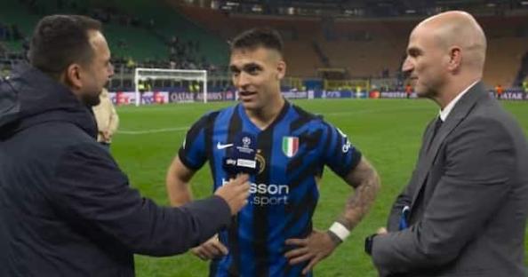 Post-game interview with a soccer player.