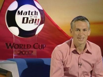 Gary Lineker presenting Match of the Day's World Cup 2002 coverage.
