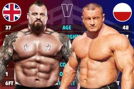 Eddie Hall vs Mariusz Pudzianowski tale of the tape: How strongmen compare as duo to weigh combined 44 STONE for KSW 105