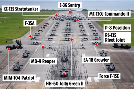 US military stages biggest EVER ‘elephant walk’ with supersonic jets, helicopters & drones in show of force to China