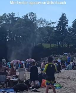 Mini twister on a Welsh beach.