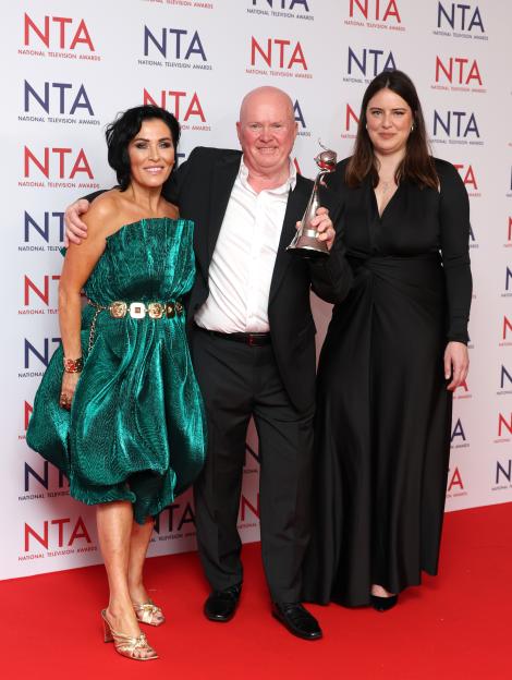 Steve McFadden accepting a Serial Drama Performance award at the NTA awards.