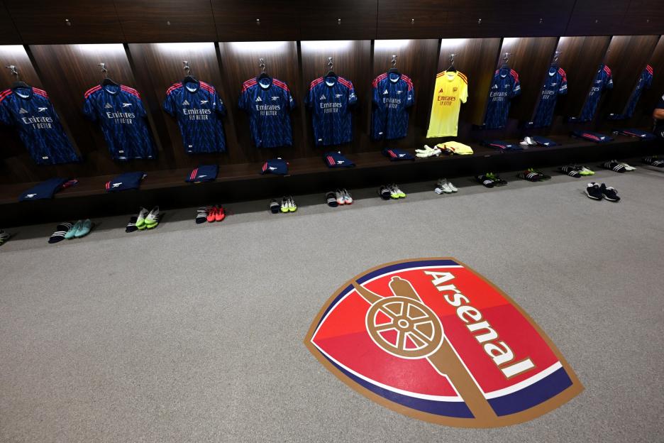 General view inside the dressing room of the new Arsenal Away Kit prior to the Pre-Season Friendly match between Arsenal FC and AC Milan at National Stadium in Singapore.