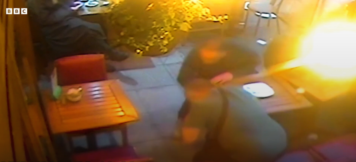 Screengrab from a video showing a shooting in a Turkish restaurant.
